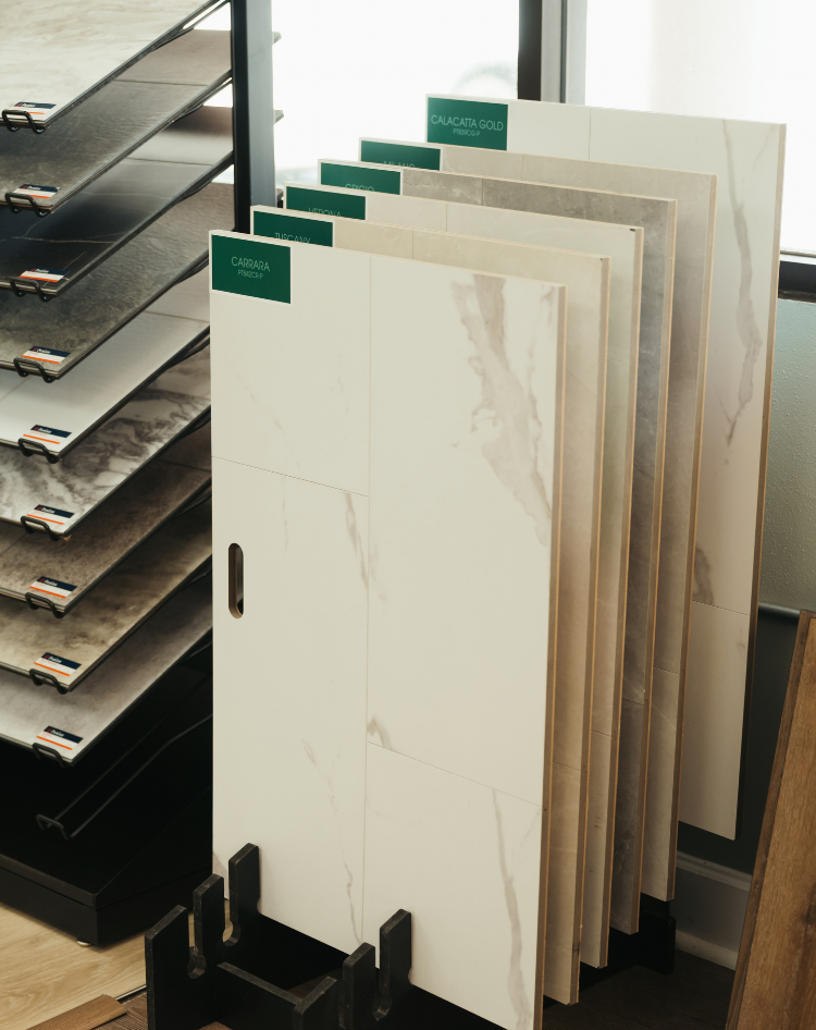 Installed tile flooring in home