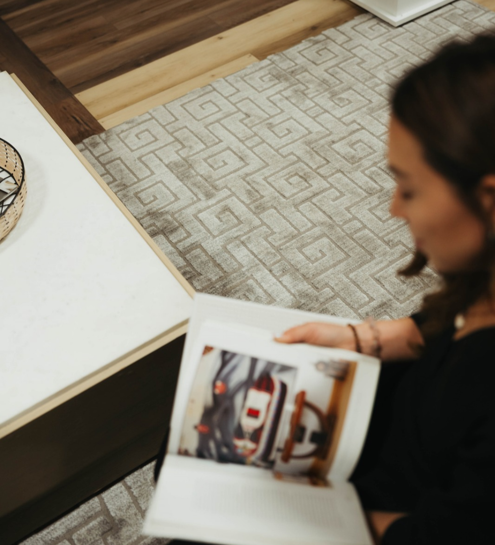 client getting an in-home design consultation